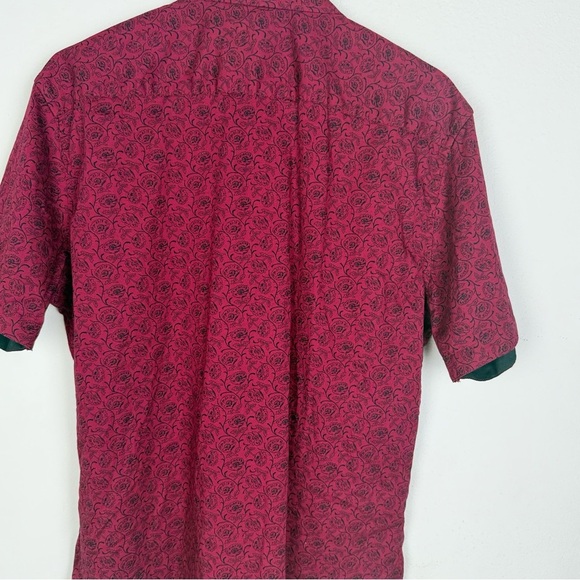 Consequence Men’s Red Casual Button Down Shirt with Relaxed Fit Size L - Picture 5 of 9